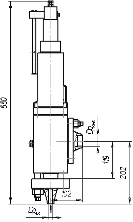 Клапан предохранительный DN 15, PN, кгс/см2 220, № чертежа ЦКБ Р55178М