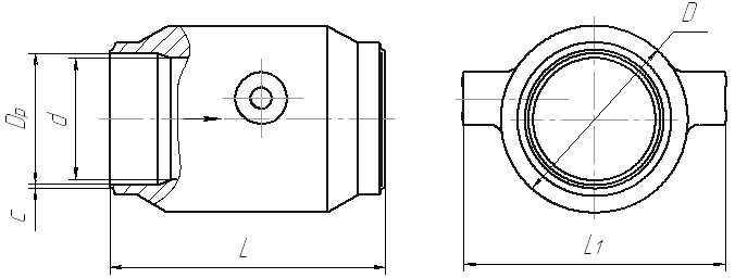 Затвор обратный DN 100, PN, кгс/см2 120, № чертежа C44178-100М