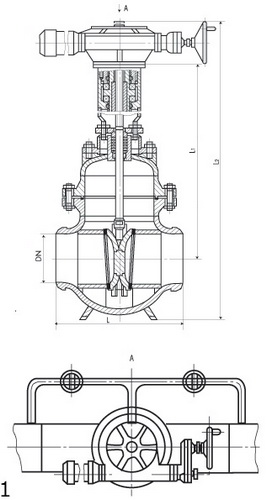 Задвижки клиновые с выдвижным шпинделем ИА 11124-500 ТУ 26-07-1182-77