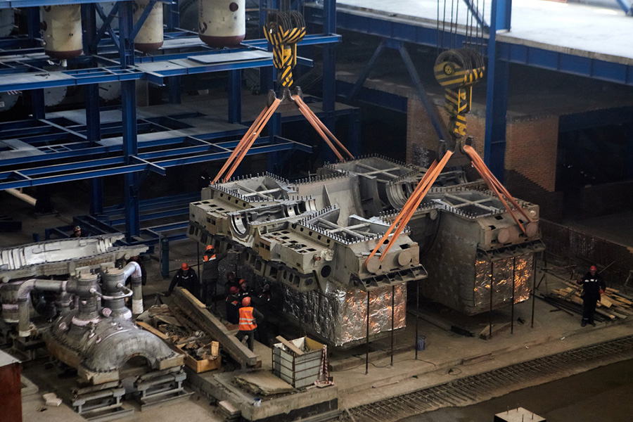 На строящемся энергоблоке Красноярской ТЭЦ-3 начался монтаж турбины