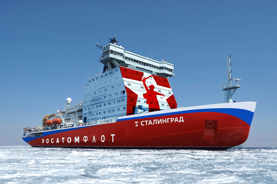 В Санкт-Петербурге состоялась церемония закладки шестого серийного универсального атомного ледокола «Сталинград» проекта 22220
