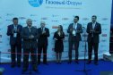 Заместитель Председателя Правления ОАО «ГАЗПРОМ» Валерий Александрович Голубев во время осмотра экспозиции выставки приветсвует участников и посетителей на открытии выставки "РосГазЭкспо - 2011"