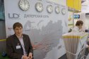 Интересным выглядело решение оформления верхней части стенда, на котором пять часов показывали - 4 пояса нашей большой и самой прекрасной страны: от Калиниграда до Хабаровска! 