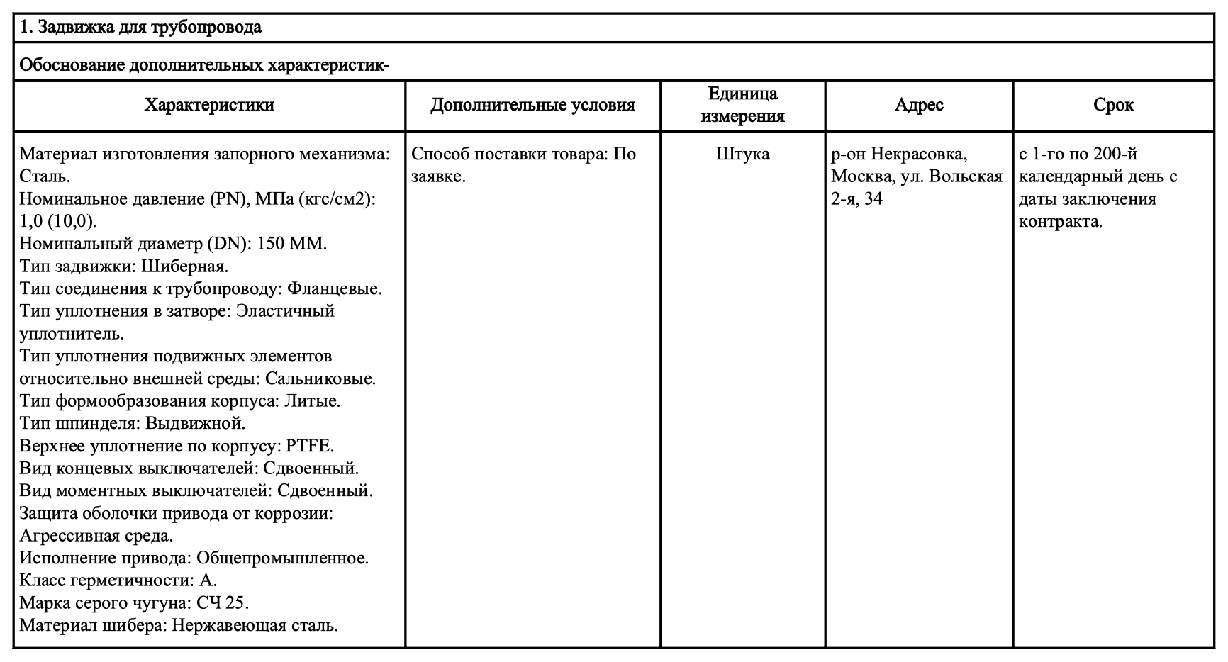 Требуется поставщик шиберных ножевых задвижек для нужд АО &laquo;Мосводоканал&raquo;